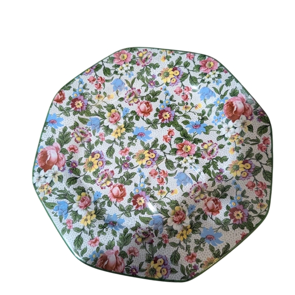 solian ware Other - Charming Green and Pink Floral Dinnerware Set